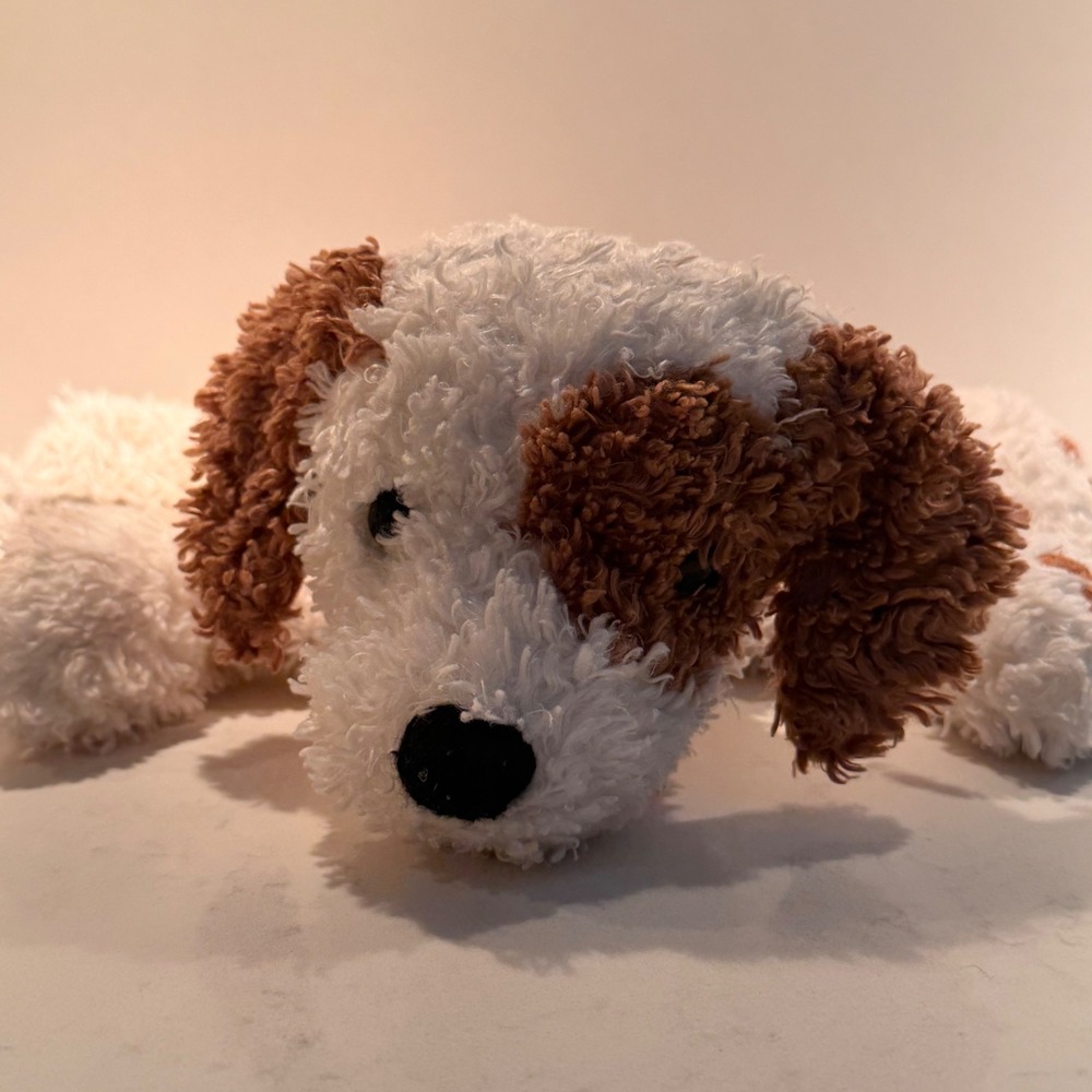 Vintage 2003 Kohl's Cares Rags Puppy Dog Plush Raggedy Ann Andy White Brown 12"